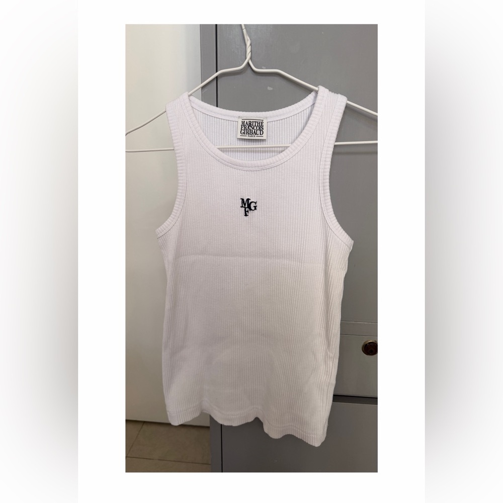 Marithe Francois Girbaud White Ribbed Top Korean